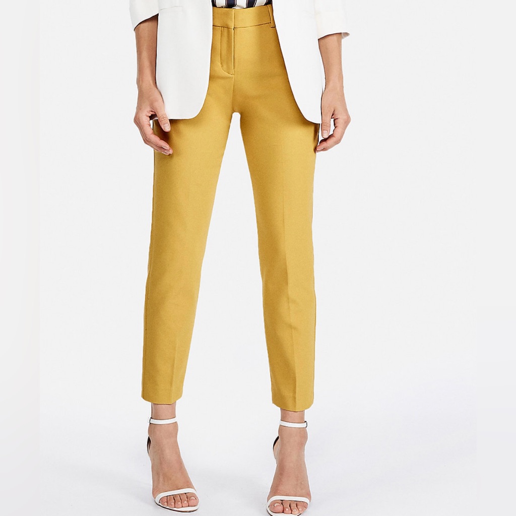 Topshop Yellow Straight Leg Pants Size 0